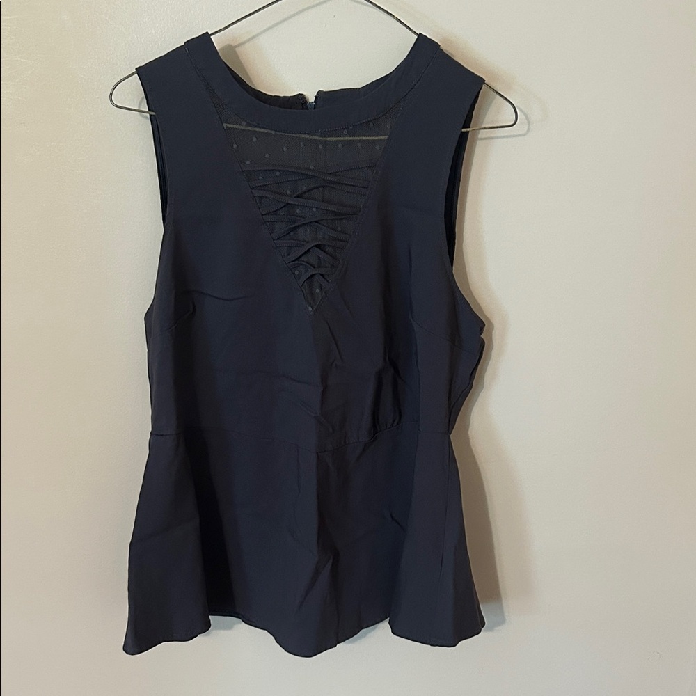 Torrid grey Sleeveless Fitted Peplum Blouse 0X